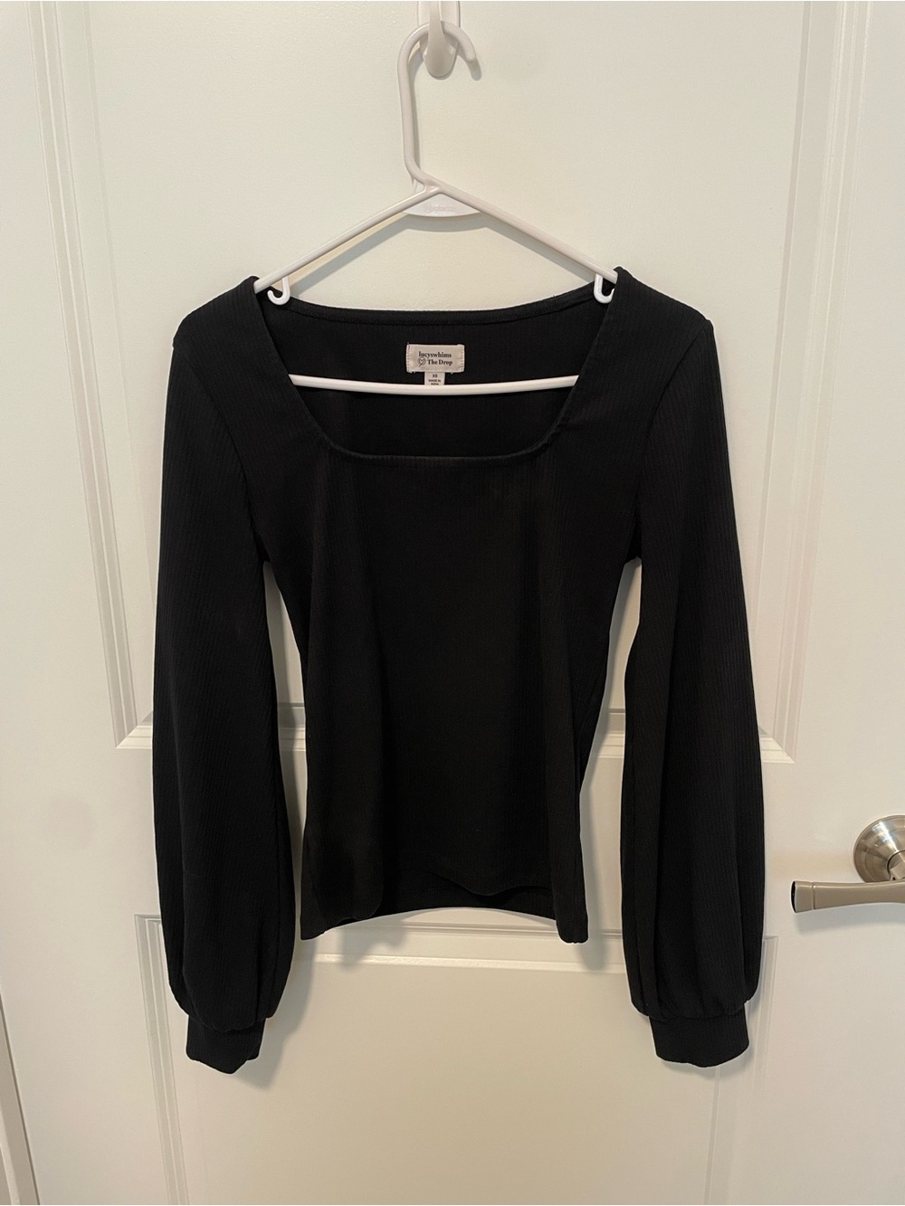 The Drop @lucyswhims Black Balloon Sleeve Long Sleeve Top XS